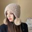Fashion Grey Knitted Fur Ball Letter Logo Pullover Hat