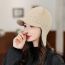 Fashion Pink Knitted Short-brimmed Ear Protection Beanie
