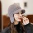 Fashion Pink Knitted Short-brimmed Ear Protection Beanie