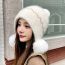 Fashion Grey Rabbit Fur Sequined Knitted Pom-pom Hat