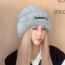 Fashion Grey Polyester Letter Patch Plush Pullover Hat