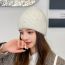Fashion Beige Rabbit Fur Knitted Woolen Hat