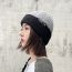Fashion Grey Knitted Patch Pullover Beanie
