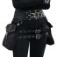 Fashion Black Pu Geometric Air Eyelet Crossbody Bag With Mobile Phone Bag