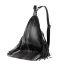 Fashion Black Pu Tassel Large Capacity Backpack