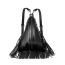 Fashion Black Pu Tassel Large Capacity Backpack