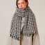 Fashion Houndstooth Gray Faux Cashmere Houndstooth Scarf