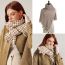 Fashion New Chidori-green Coffee Faux Cashmere Houndstooth Scarf