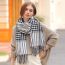 Fashion Brown Rice Faux Cashmere Houndstooth Fringed Scarf