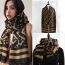 Fashion Thick Jacquard Style - Black. Faux Cashmere Printed Reversible Scarf