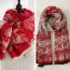 Fashion Ethnic Style - Red. Faux Cashmere Printed Reversible Scarf