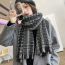 Fashion Xiaoxiangfeng Black Polyester Check Print Scarf