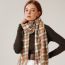 Fashion Pink Polyester Houndstooth Fringed Scarf