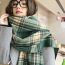 Fashion Forest Green Faux Cashmere Plaid Fringed Scarf