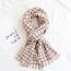 Fashion 70*185cm Gray-houndstooth Faux Cashmere Houndstooth Fringed Scarf