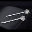 Fashion Snowflake 1#1 Alloy Diamond-encrusted Pearl Snowflake Clip