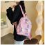 Fashion Pink Oxford Cloth Cartoon Print Large Capacity Backpack