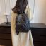 Fashion Silver Cotton Rhombus Large Capacity Backpack
