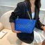 Fashion Blue Cotton Rhombus Large Capacity Shoulder Bag