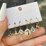 Fashion Color Copper Inlaid Zircon Oil Dripping Cartoon Princess Pendant Earring Set Of 6 Pieces