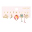 Fashion Color Copper Inlaid Zircon Oil Dripping Cartoon Princess Pendant Earring Set Of 5 Pieces
