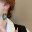 Fashion Earrings-gold-green Resin Oval Geometric Earrings