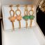 Fashion Gold-green (real Gold Plating) Acrylic Geometric Oval Snake Bone Chain Tassel Earrings