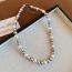 Fashion Necklace-grey-8mm Geometric Pearl Beads Necklace