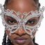 Fashion Silver Geometric Diamond Butterfly Mask