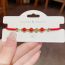 Fashion Red Braided Copper Geometric Beaded Cord Bracelet