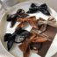 Fashion B Brown Hairpin Leather Bow Hairpin