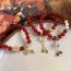 Fashion C Red Agate Fortune Pearl Tassel Style Agate Beaded Lucky Bracelet