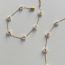 Fashion 41+5cm Necklace Titanium Steel Pearl Flower Necklace