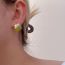 Fashion Green Resin Contrasting Geometric Round Earrings