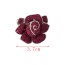 Fashion Rose Red Alloy Diamond Flower Brooch
