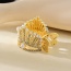 Fashion Gold Alloy Diamond Pearl Hollow Crown Clip