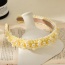 Fashion Light Yellow Fabric Pearl Headband