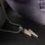 Fashion 11mm*18inch Silver Cuban Chain + Gold Pendant Alloy Diamond Lightning Necklace
