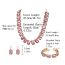 Fashion Rose Red Geometric Square Rhinestone Necklace Earrings And Bracelet Three-piece Set