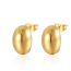 Fashion Gold Titanium Steel Geometric Peas Earrings