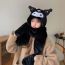 Fashion Meng Meng Da Bear Imitation Rabbit Fur Cartoon Scarf Gloves One-piece Hood And Three-piece Set