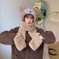 Fashion Cute Medi Imitation Rabbit Fur Cartoon Scarf Gloves One-piece Hood And Three-piece Set