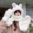 Fashion Gloves Rabbit Khaki Imitation Rabbit Fur Cartoon Rabbit Scarf Gloves One-piece Hood Three-piece Set