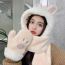 Fashion Gloves Rabbit Khaki Imitation Rabbit Fur Cartoon Rabbit Scarf Gloves One-piece Hood Three-piece Set