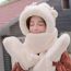Fashion Longbao Skin Powder Imitation Rabbit Fur Geometric Cartoon Scarf Gloves One-piece Hood And Three-piece Set