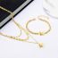 Fashion Necklace Titanium Steel Gold Plated Geometric Circle Butterfly Multi-layer Necklace
