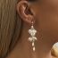 Fashion Gold Geometric Pearl Braided Earrings