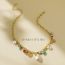 Fashion Gold Colorful Rice Beads And Pearl Shell Necklace