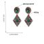 Fashion Green Color Alloy Diamond Diamond Earrings