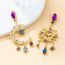 Fashion Golden Color Alloy Diamond Sun And Moon Asymmetric Earrings